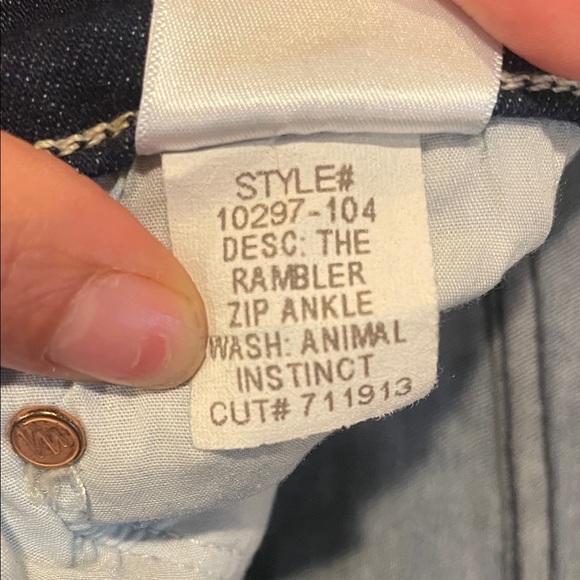 Women MOTHER The Rambler Zip Ankle Wide Straight Leg Jeans Wash Animal Instinct - Picture 7 of 9